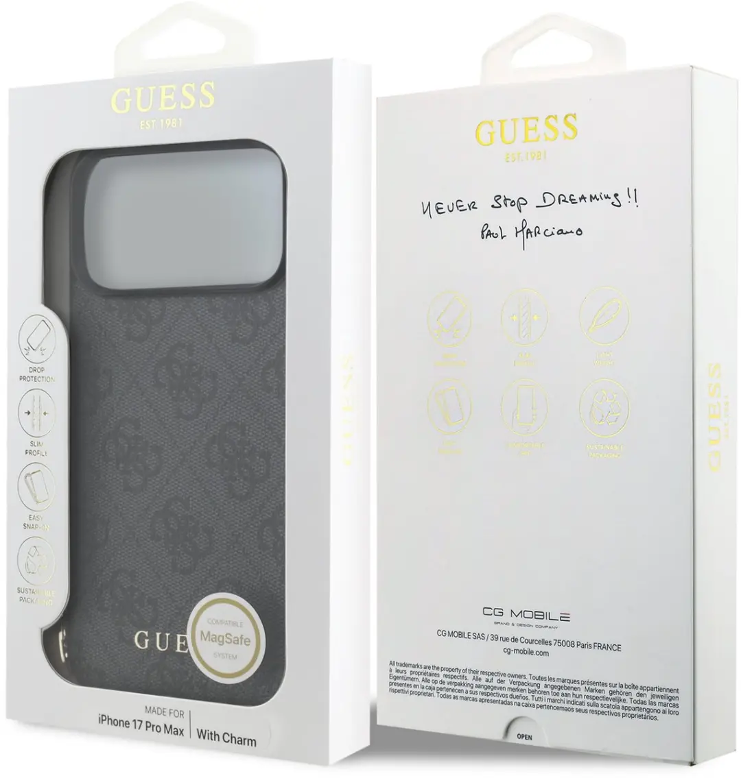 GUESS 4G Charm Backcover iPhone 17 Pro Max - Grijs - 14664