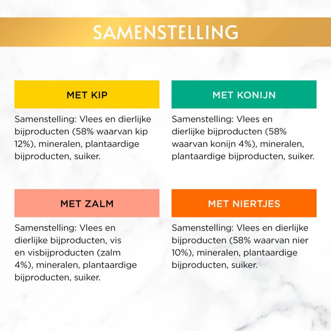 Gourmet Gold Mousse Kattenvoer - Kip/Zalm/Niertjes/Konijn - 48x85g