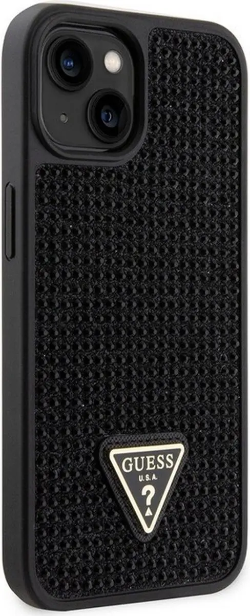 GUESS Rhinestones Back Case - iPhone 15 - Zwart