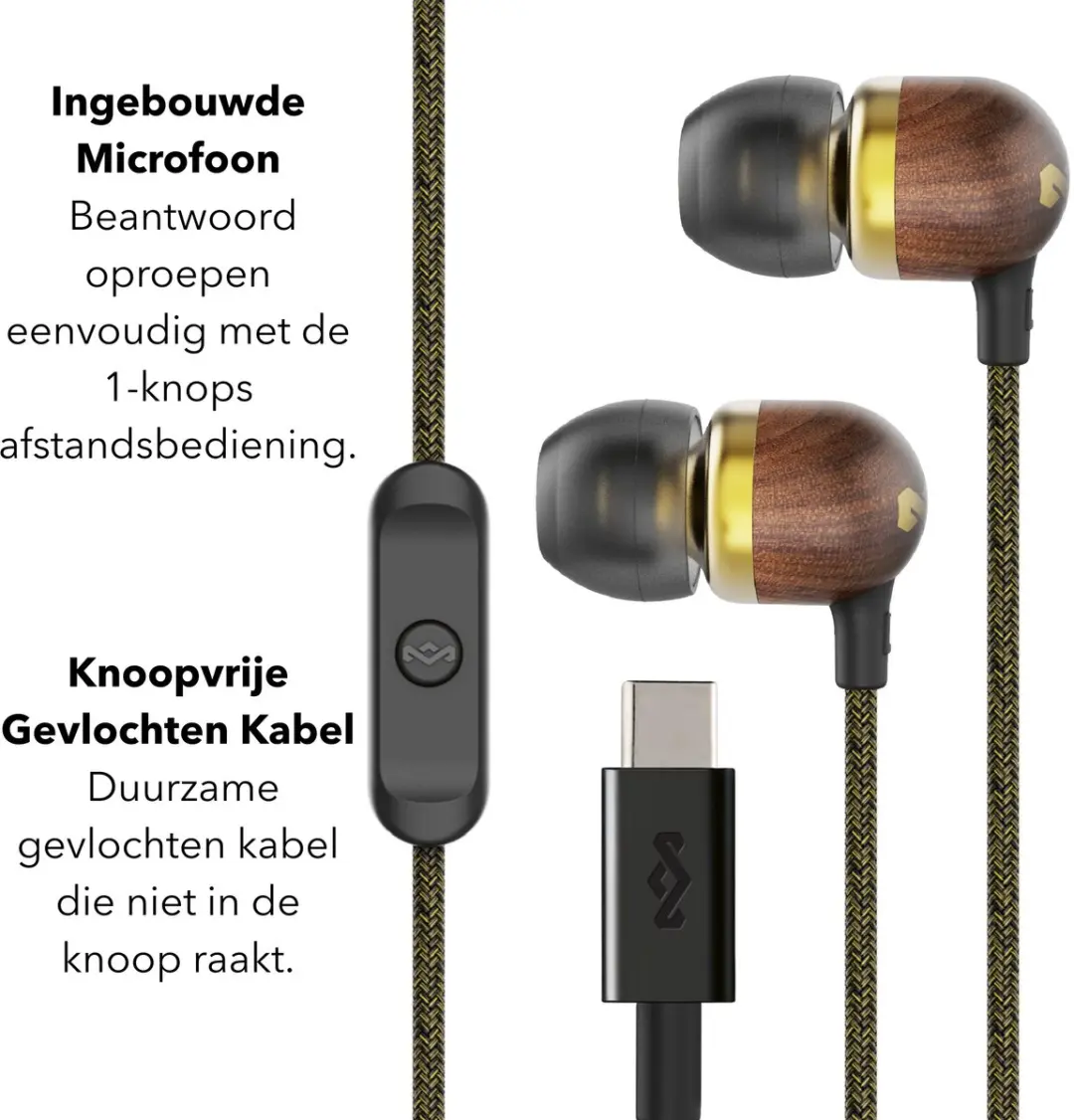 House of Marley Smile Jamaica USB-C Oortjes - Brass