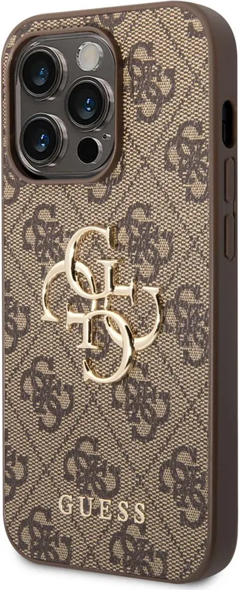 GUESS 4G Metal Logo Back Case iPhone 15 Pro Max - Bruin