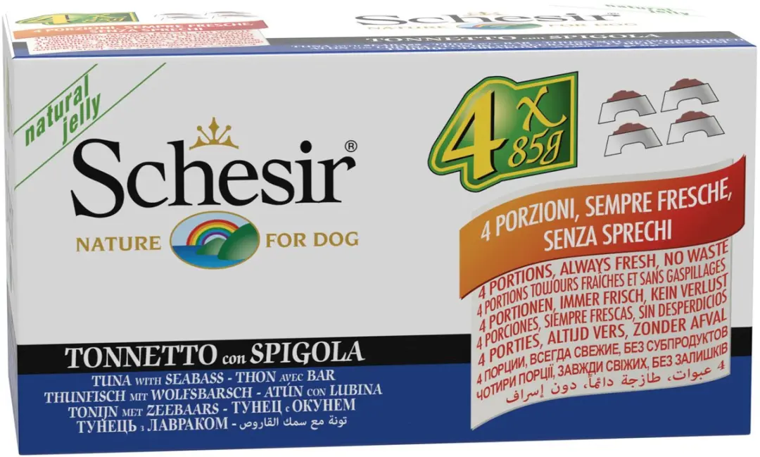 Schesir Hond Blik Tonijn & Baars Multipack 340g