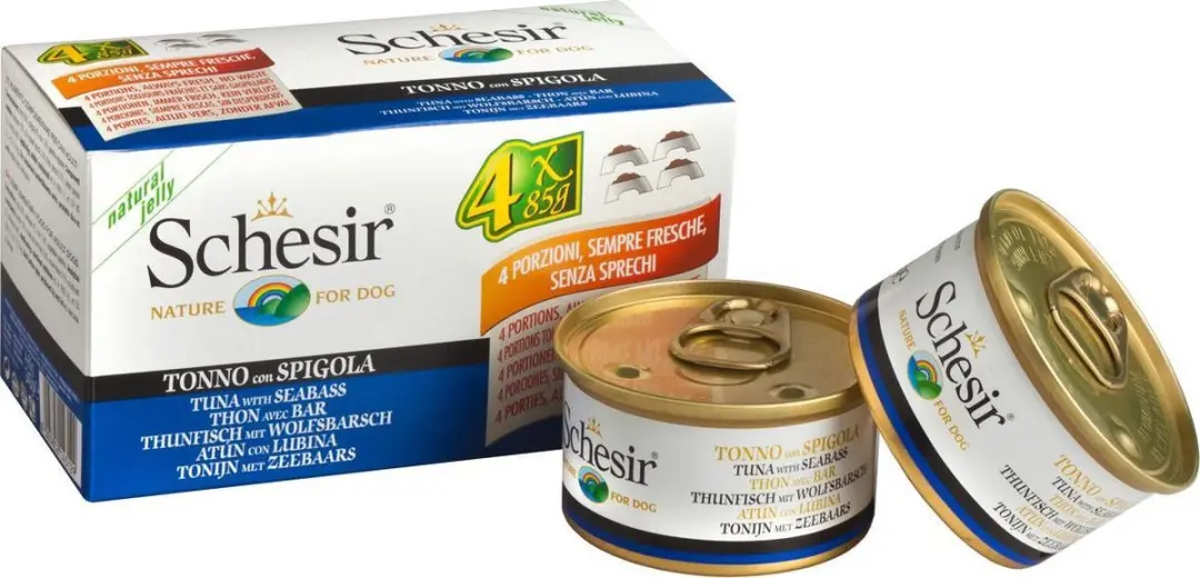 Schesir Hond Blik Tonijn & Baars Multipack 340g