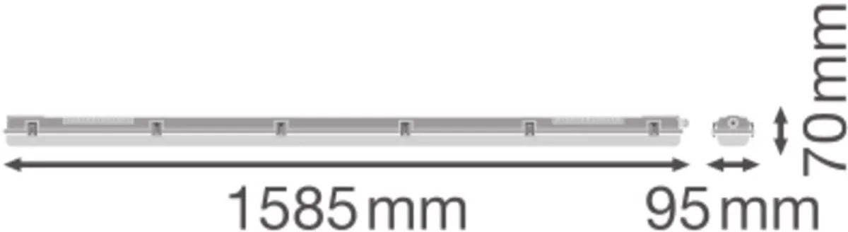 LEDVANCE MT Gen 3 IP65 Vochtbestendige Behuizing - 2x150cm