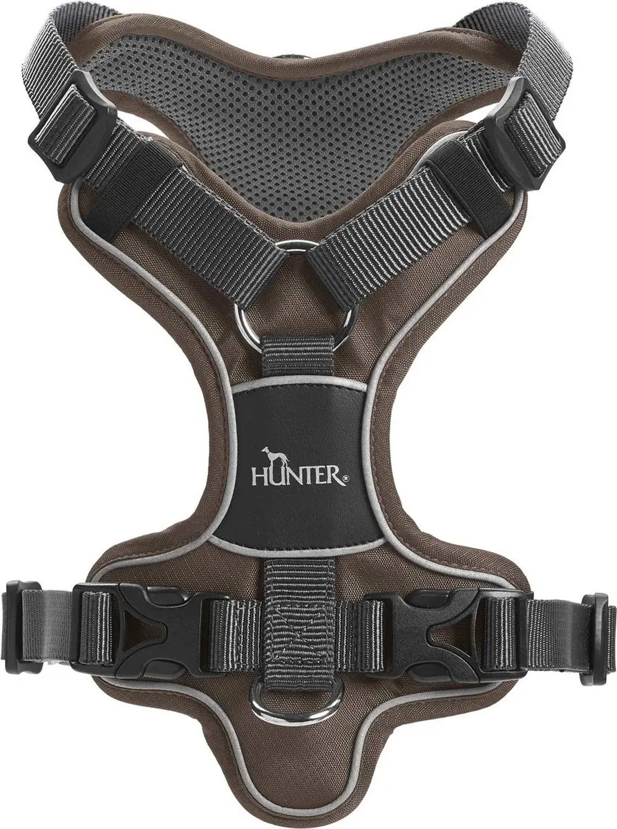 Hunter Harnas Divo Bruin&Grijs - Hondentuig L-XL 79-107cm