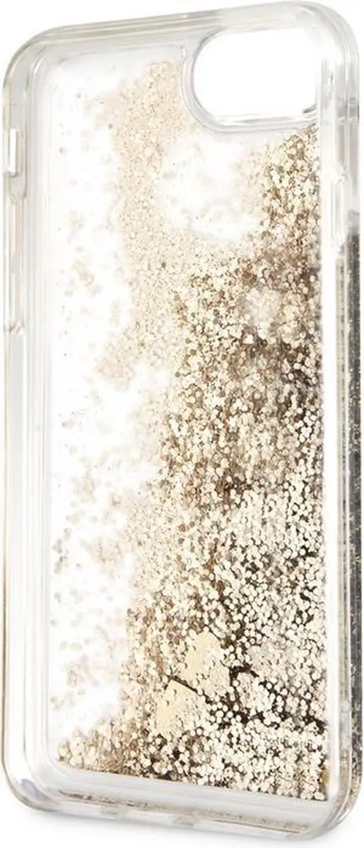 Guess Red Hearts Glitter Back Case GU-CSIP7-RHLGLD - Goud