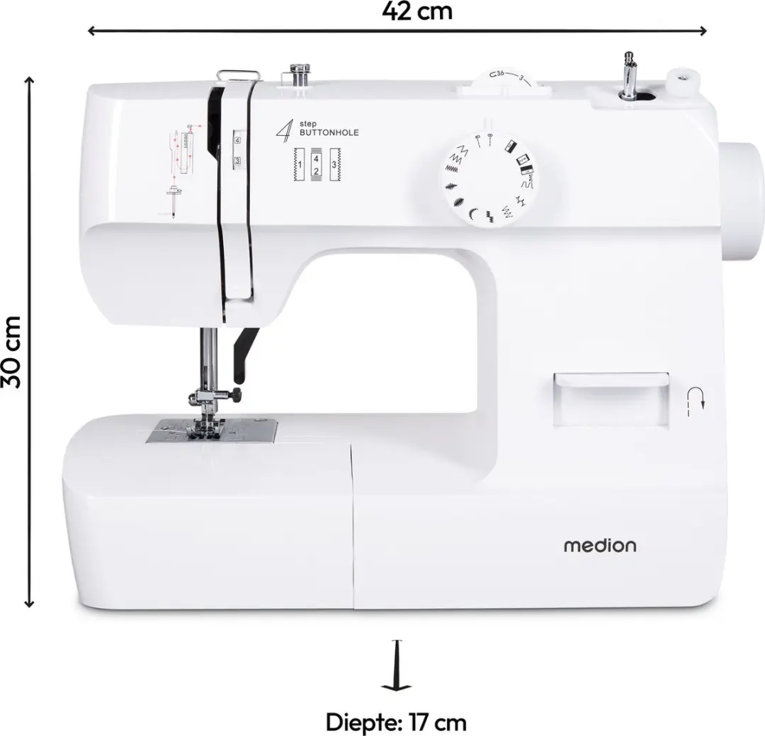 Medion SM70 Naaimachine - 12 Steken - 700 St/min - Wit - afbeelding 6 van 6