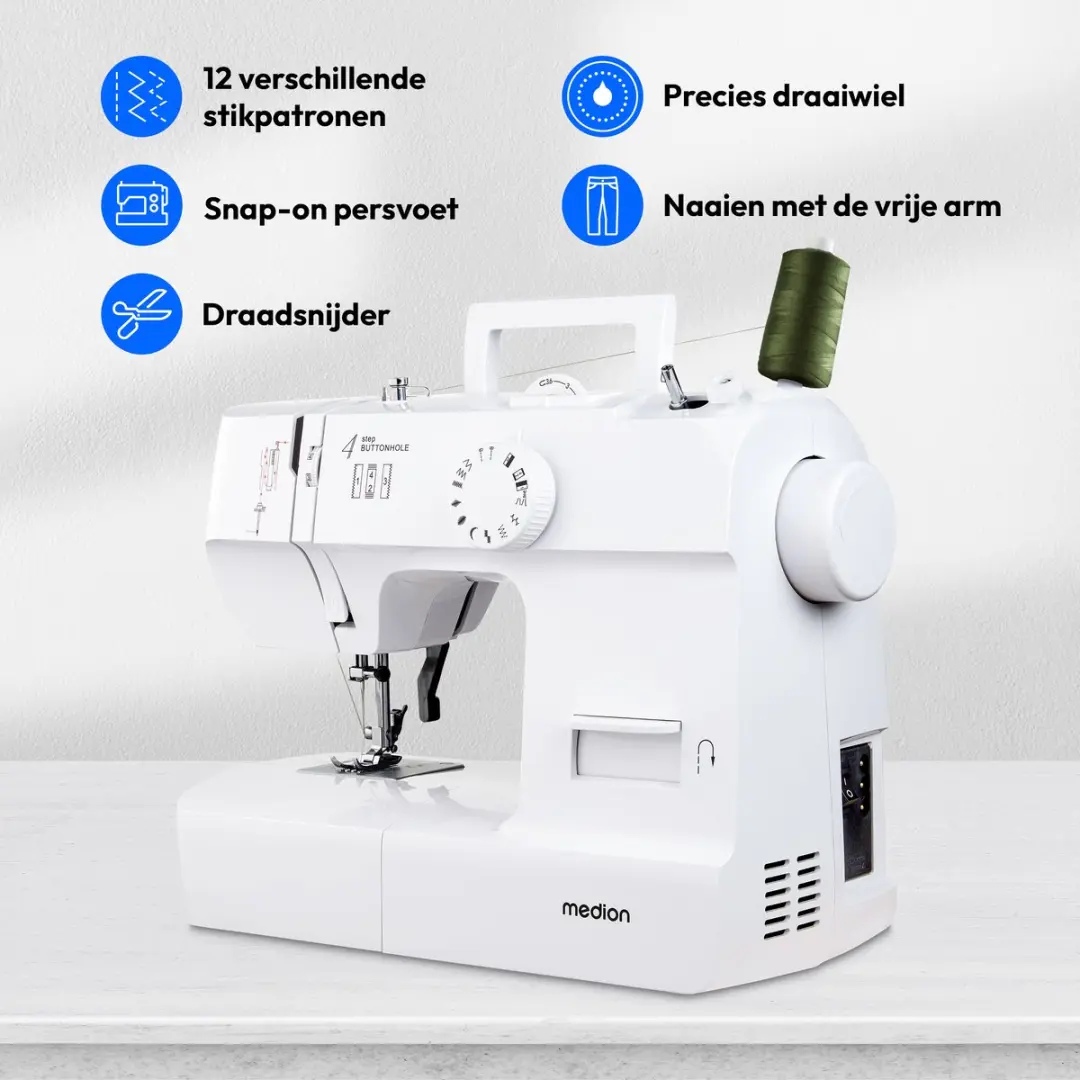 Medion SM70 Naaimachine - 12 Steken - 700 St/min - Wit