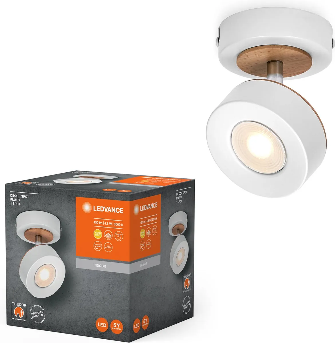 LEDVANCE Decor Spot Pluto 4,8W - Warm wit 300lm