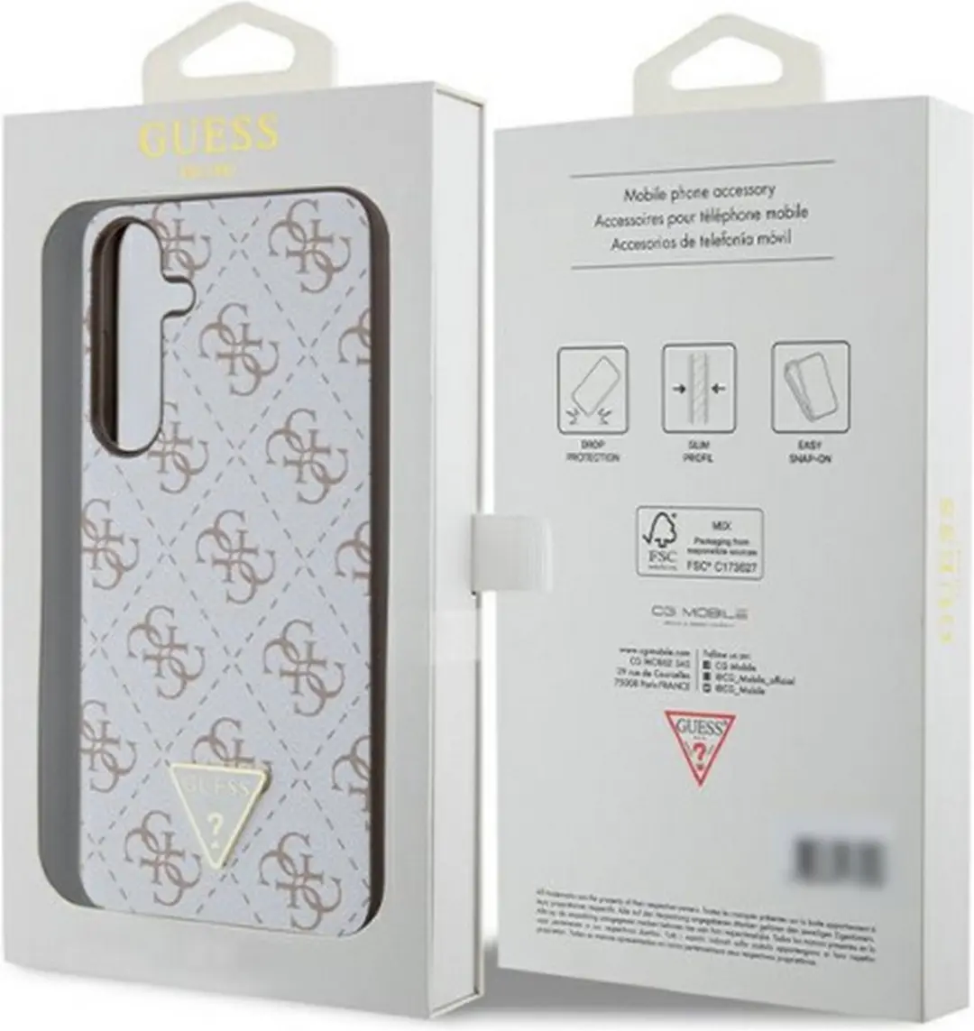 Guess 4G Triangle Logo Hoesje - Samsung Galaxy S24 - Wit
