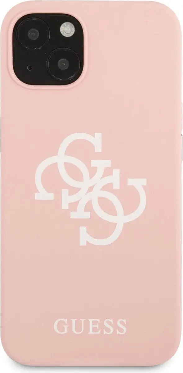 GUESS Silicone Back Cover iPhone 13 Mini - Roze - MagSafe