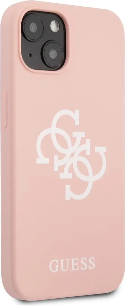 GUESS Silicone Back Cover iPhone 13 Mini - Roze - MagSafe