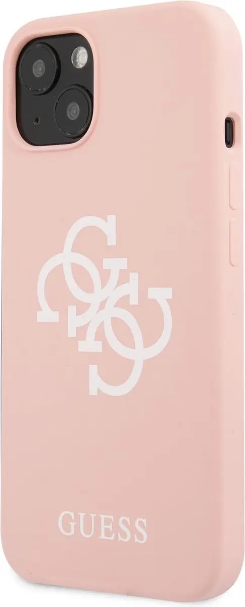 GUESS Silicone Back Cover iPhone 13 Mini - Roze - MagSafe