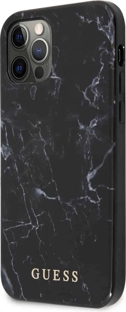 Guess Marble Hard Case Apple iPhone 12 Pro Max - S212-3 - Zwart