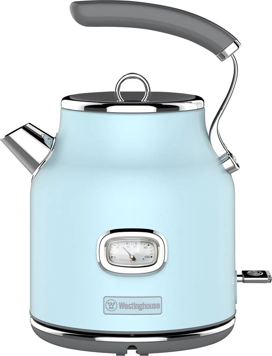 Westinghouse Retro Waterkoker 1,7L + Broodrooster 2 Sneden - Blauw