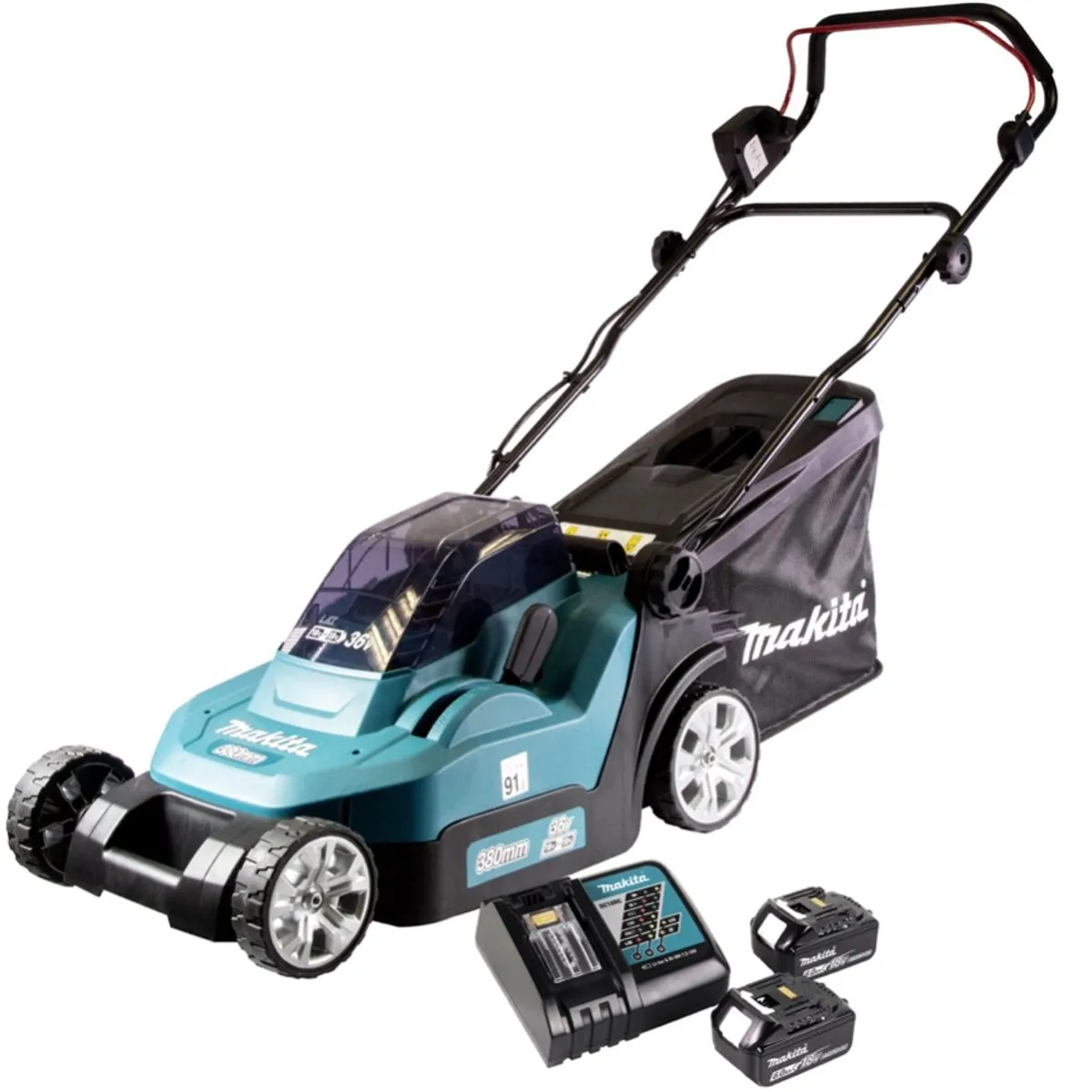 Makita DLM 432 RG2 Accu Grasmaaier 36V - 43cm Borstelloos - 2x 6.0Ah + Lader - afbeelding 2 van 5