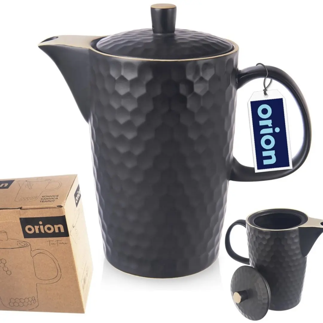 Orion Tea Time Keramische Koffie- en Theepot 1,3L - Zwart