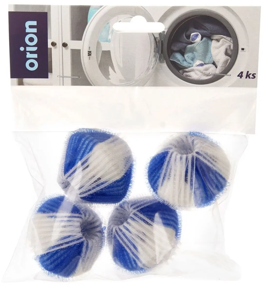 Orion Wasballen 5cm - 4 Stuks - Wit/Blauw