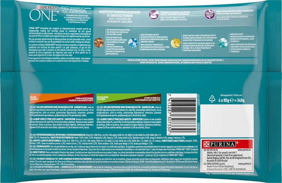 Purina ONE Difficult Appetite Natvoer Kat - Kip - 48x85g