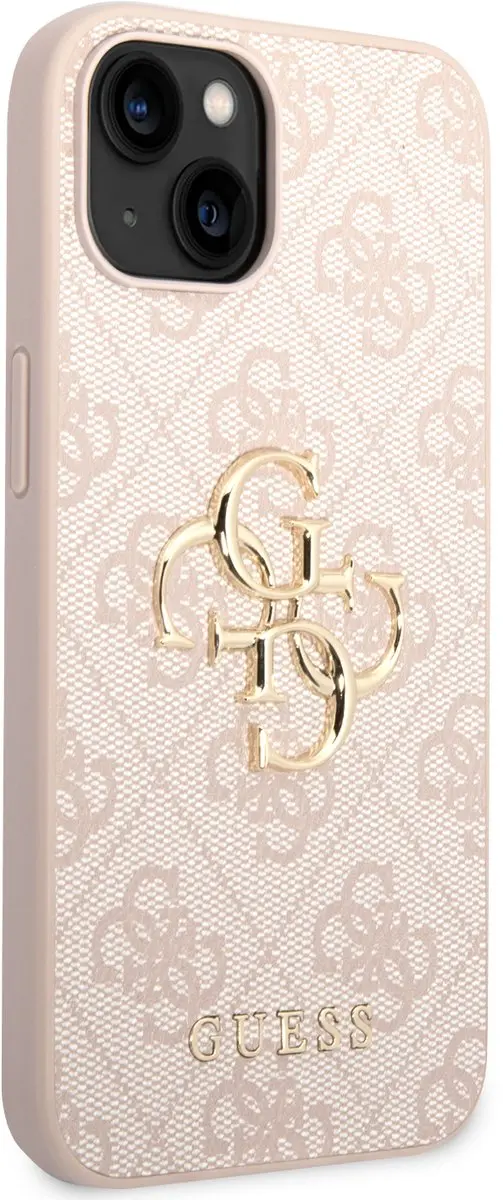 Guess iPhone 14 Telefoonhoesje - Roze - Pu Materiaal - MagSafe