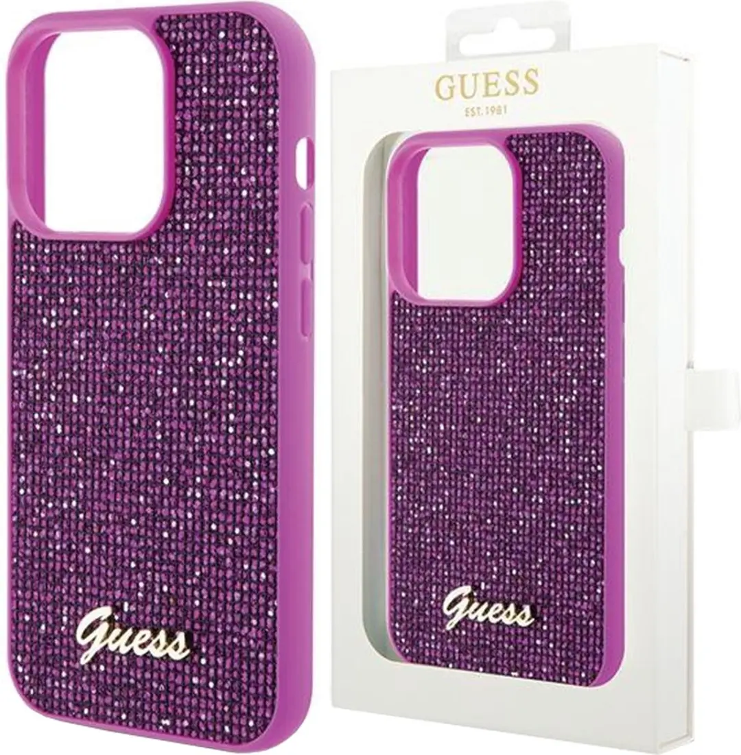 GUESS Square Mirror Back Case iPhone 15 - Fuchsia
