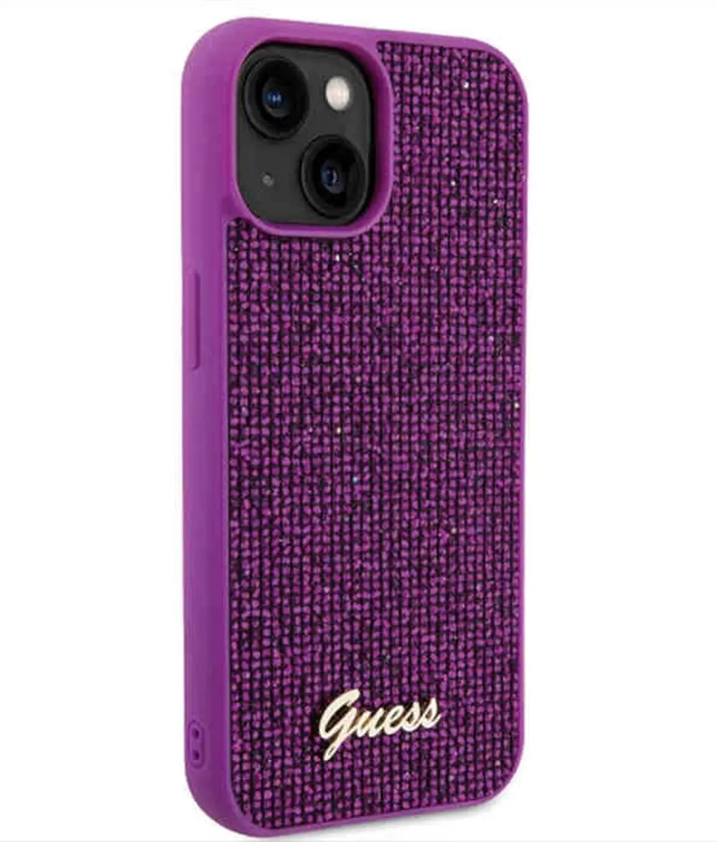 GUESS Square Mirror Back Case iPhone 15 - Fuchsia