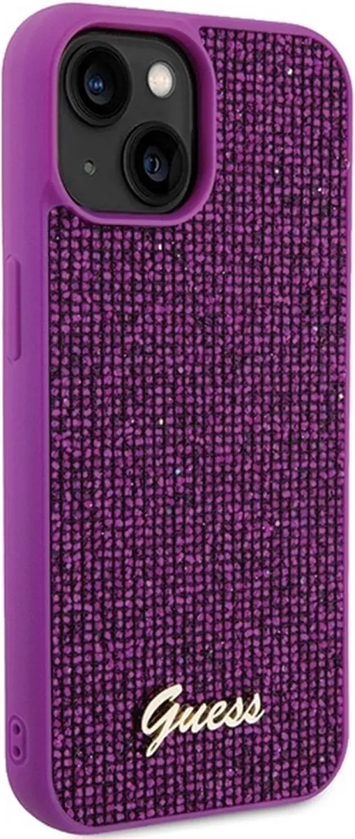 GUESS Square Mirror Back Case iPhone 15 - Fuchsia