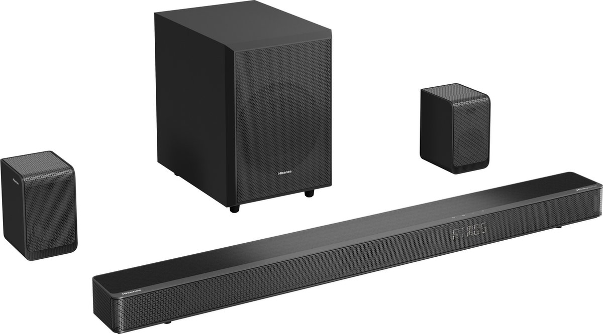 Hisense AX5125H soundbar luidspreker Zwart 5.1.2 kanalen 500 W
