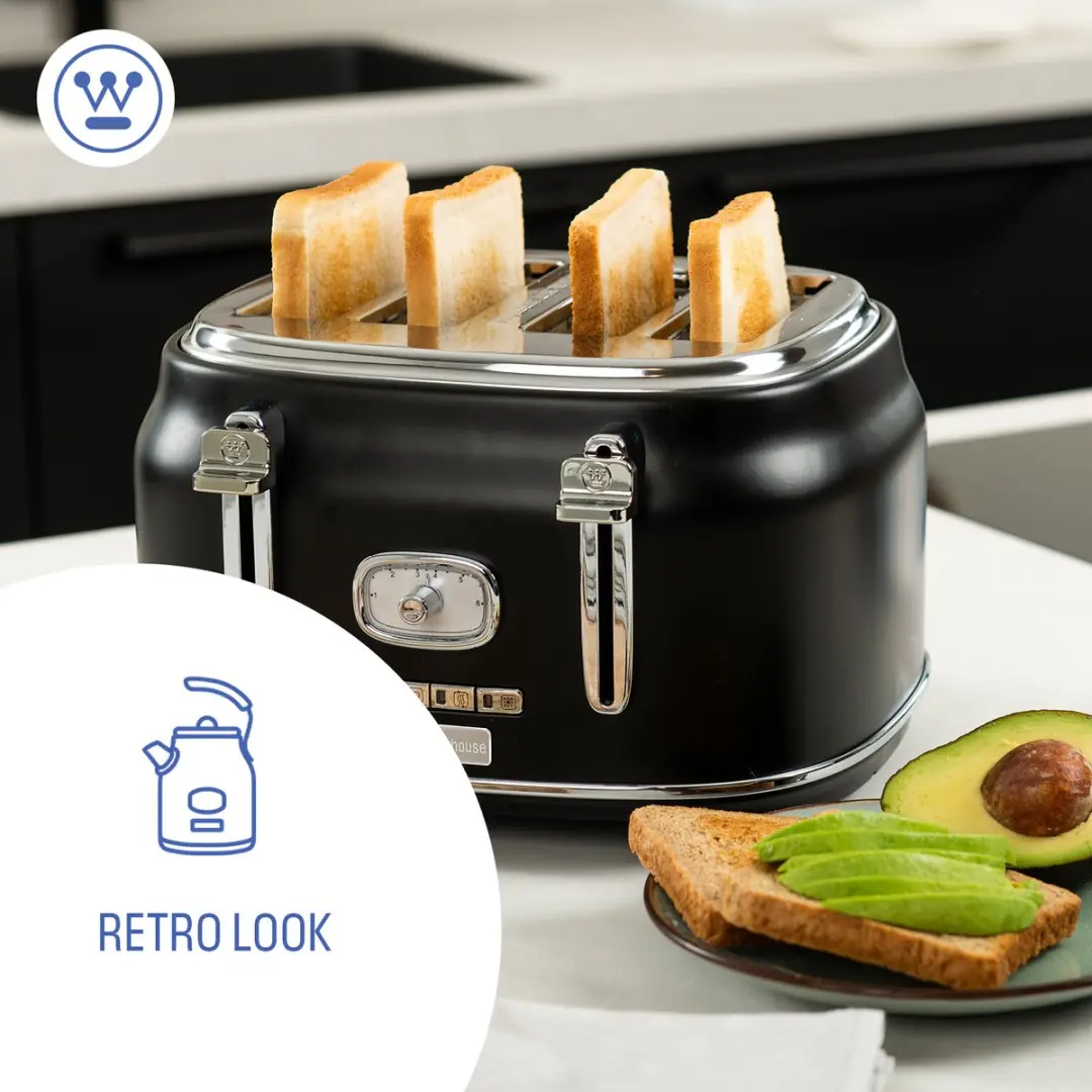 Westinghouse WKTTB809BK Broodrooster 4 Sneden 1750W - Zwart