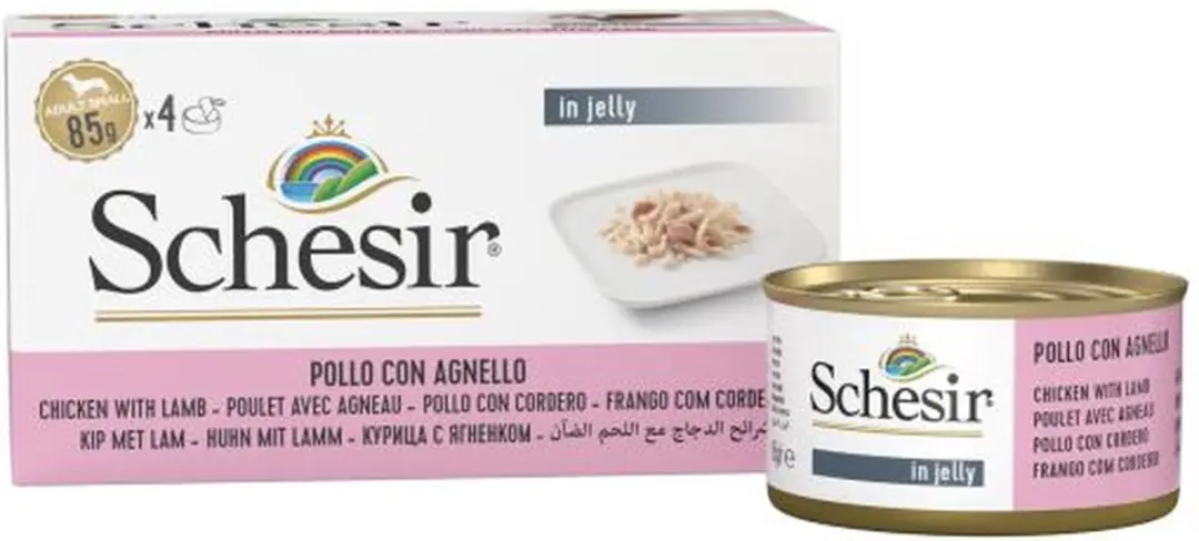 Schesir Hond Blik Multipack 4x85g Kip & Lam