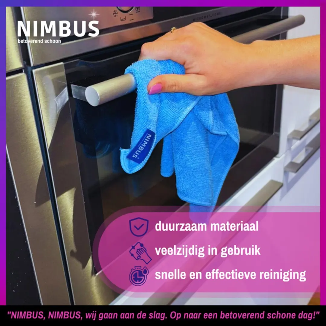Nimbus Magic Schoonmaakdoek 40x40cm - 3 Stuks Blauw