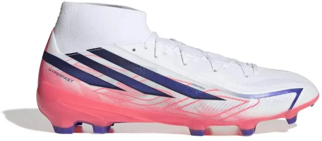 Adidas F50 Hyperfast League Mid FG Voetbalschoenen 46 2/3 - Ftwr White/Solar Purple