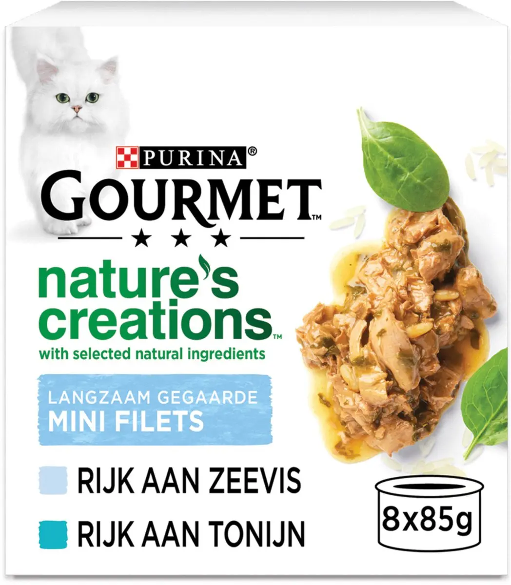 Gourmet Nature's Creations Mini Filets Zeevis & Tonijn Kattenvoer