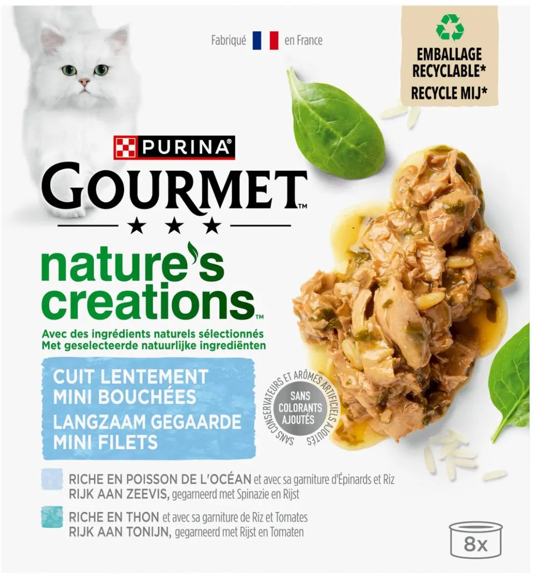 Gourmet Nature's Creations Mini Filets Zeevis & Tonijn Kattenvoer - 8x85g
