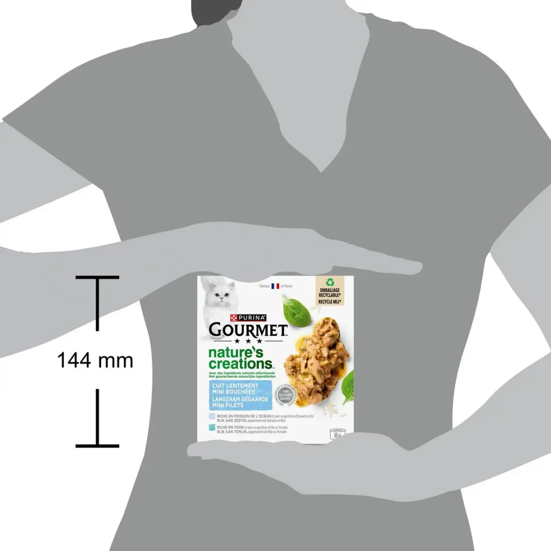 Gourmet Nature's Creations Mini Filets Zeevis & Tonijn Kattenvoer - 8x85g