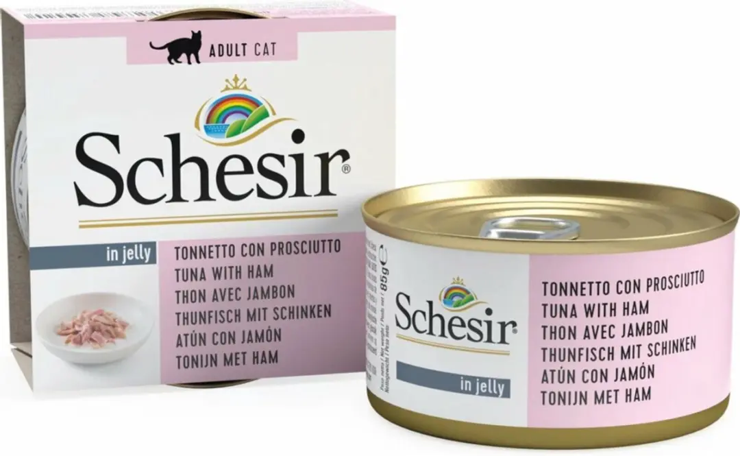 Schesir Kattenvoer Tonijn & Ham in Gelei - 12x85g