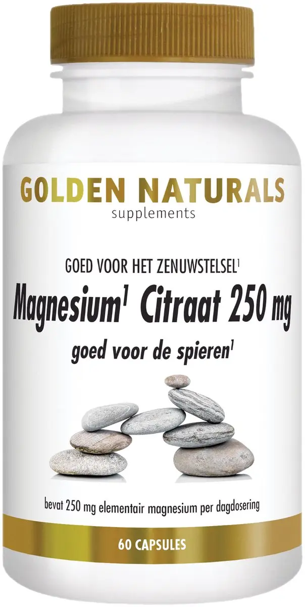 Golden Naturals Magnesiumcitraat 250mg - 60 Vegan Capsules