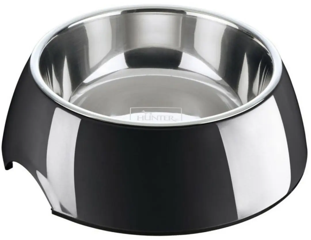 Hunter Melamine Voer- en Drinkbak 160ml - Zwart