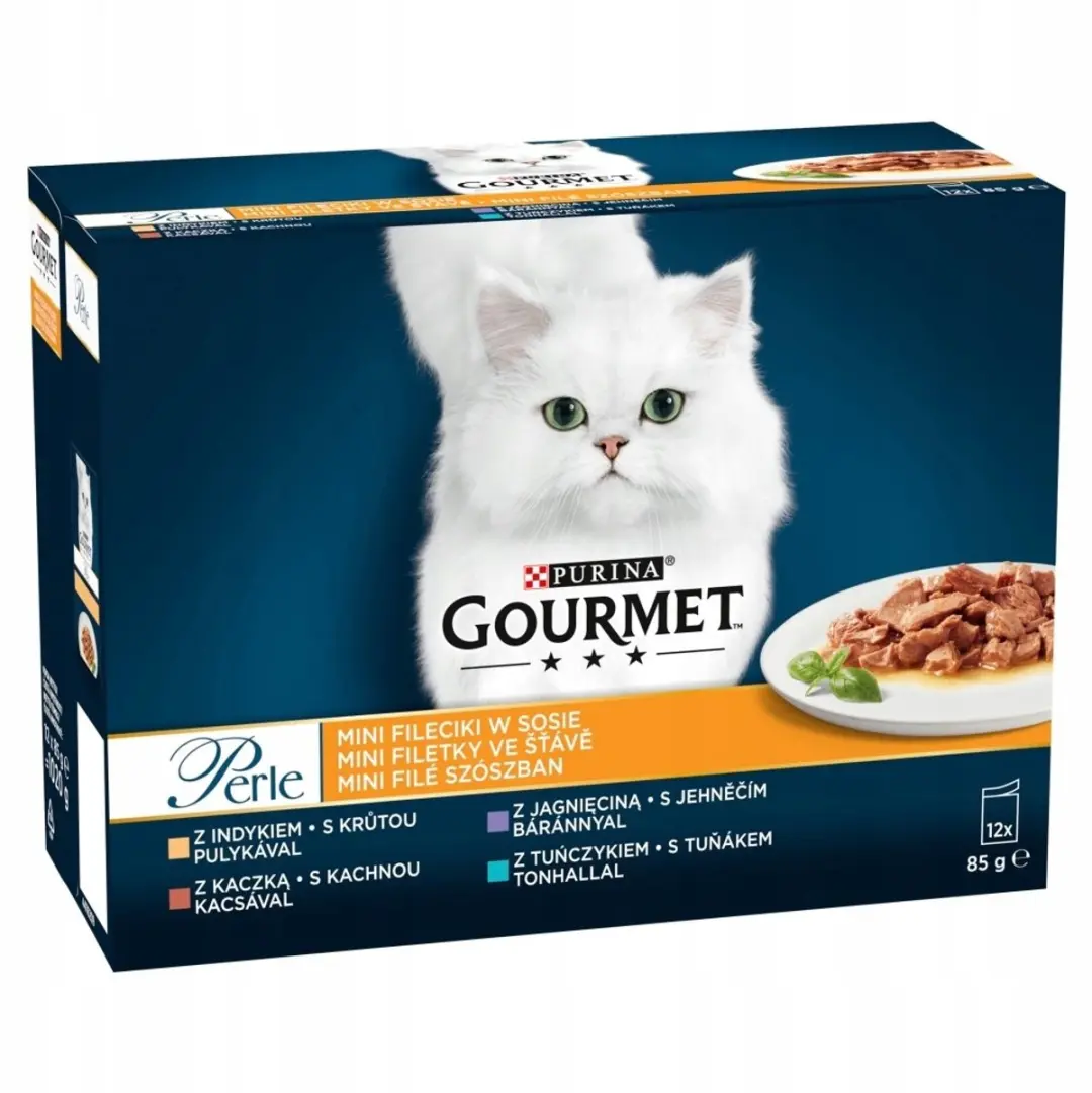Gourmet Perle Mini Filets Natvoer - Kip/Konijn/Rund/Zalm - 60x85g