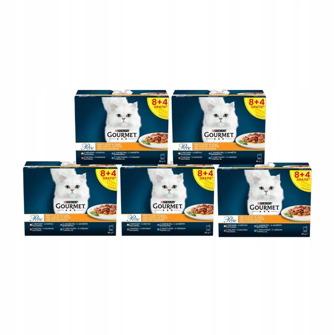 Gourmet Perle Mini Filets Natvoer - Kip/Konijn/Rund/Zalm - 60x85g