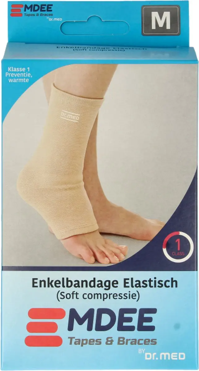 Emdee Enkelbandage Soft Compressie M - Beige