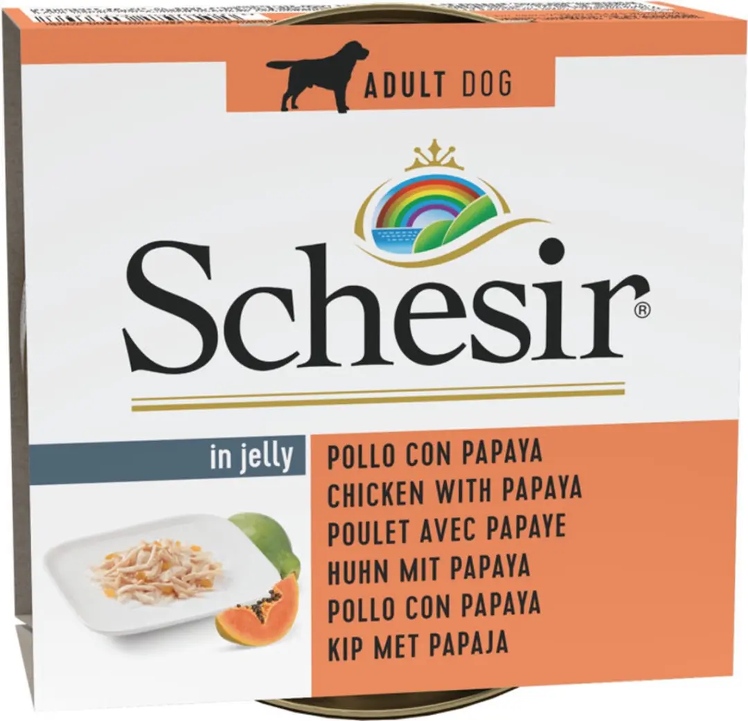 Schesir Hondenvoer Kip - Papaya 150g - 10 Stuks