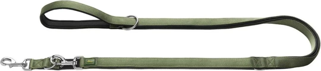 Hunter Trainingslijn Neopreen Nylon - 200x2.5cm - Olijfgroen & Zwart