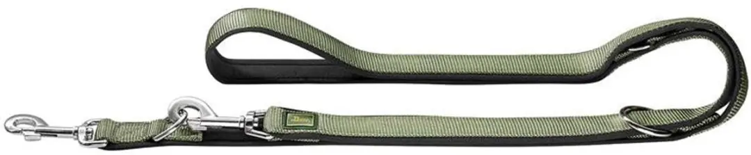 Hunter Trainingslijn Neopreen Nylon - 200x2.5cm - Olijfgroen & Zwart