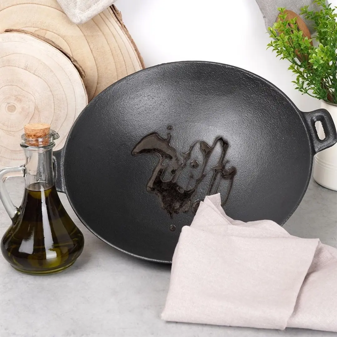 Orion LITINA Serie Gietijzeren Wokpan 30cm - Zwart
