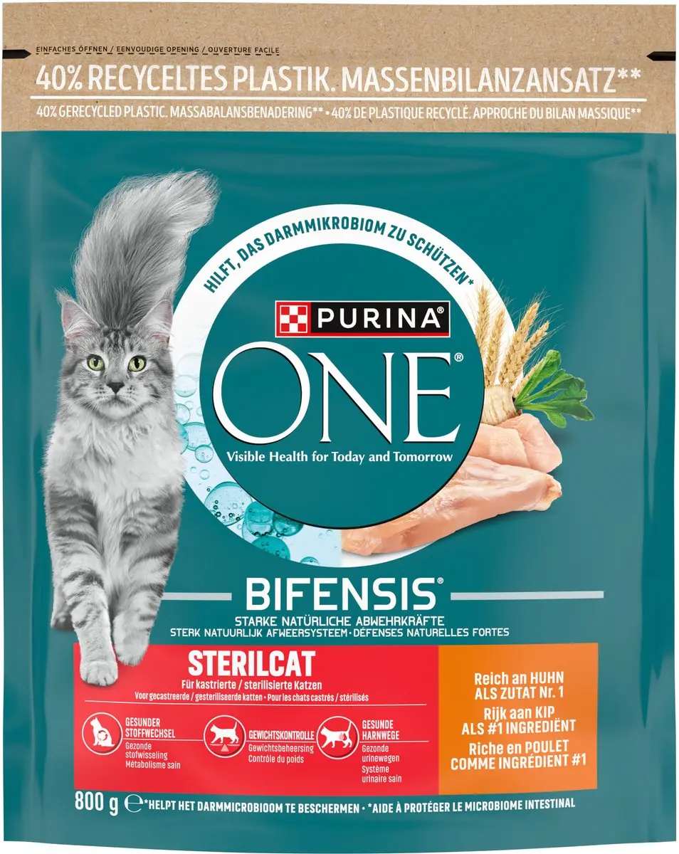 Purina ONE Sterilcat Kattenbrokjes Kip - 4x800g