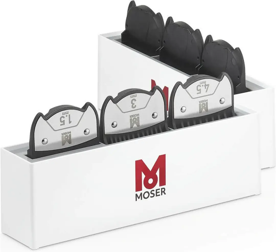 Moser Magnetic Premium Opzetkammen 6-delig - 1,5-12mm - Zwart