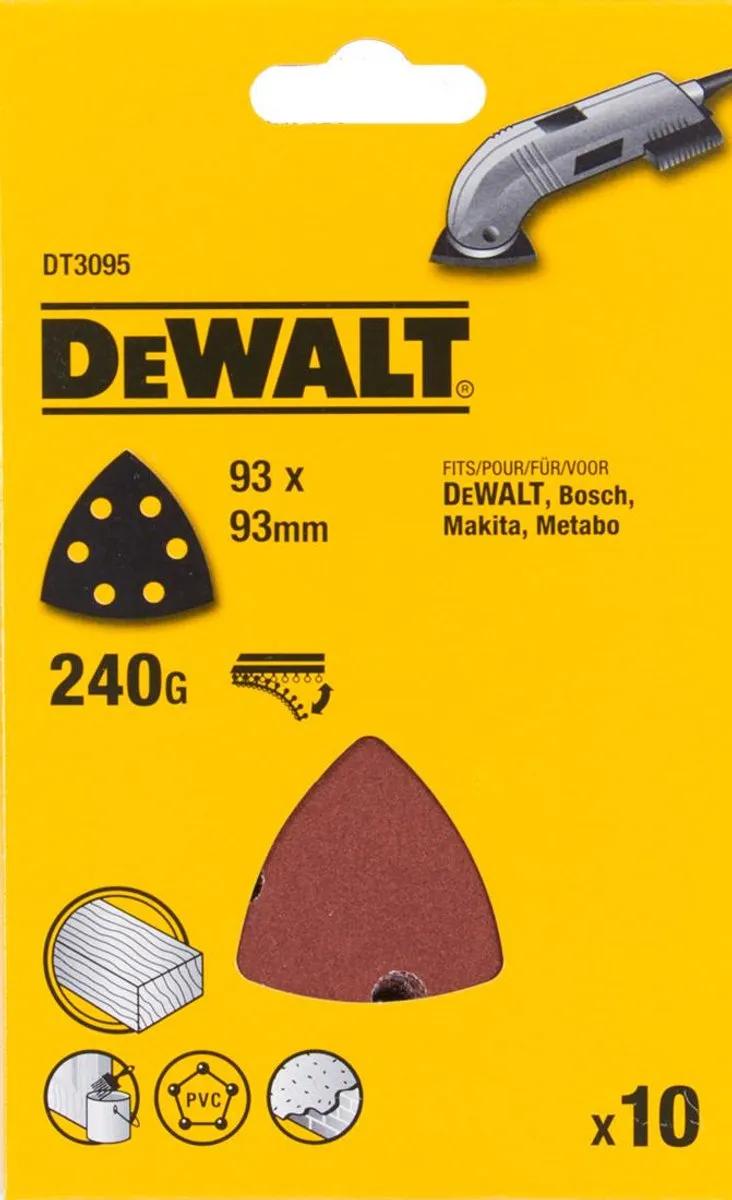 DeWalt DT3095 Deltaschuurpapier - 10 Stuks