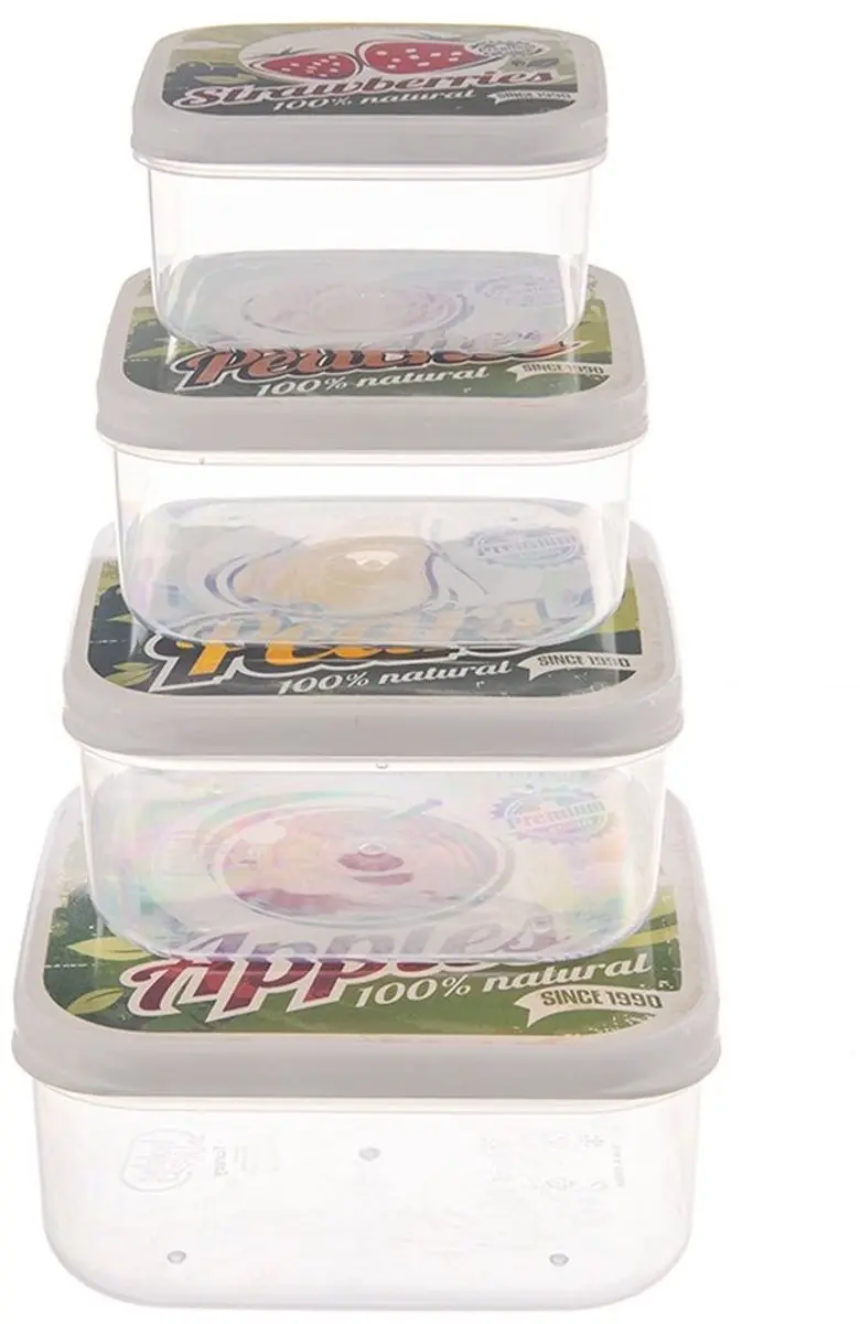 Orion Voedselcontainers Set - 4 Maten Transparant - afbeelding 6 van 6