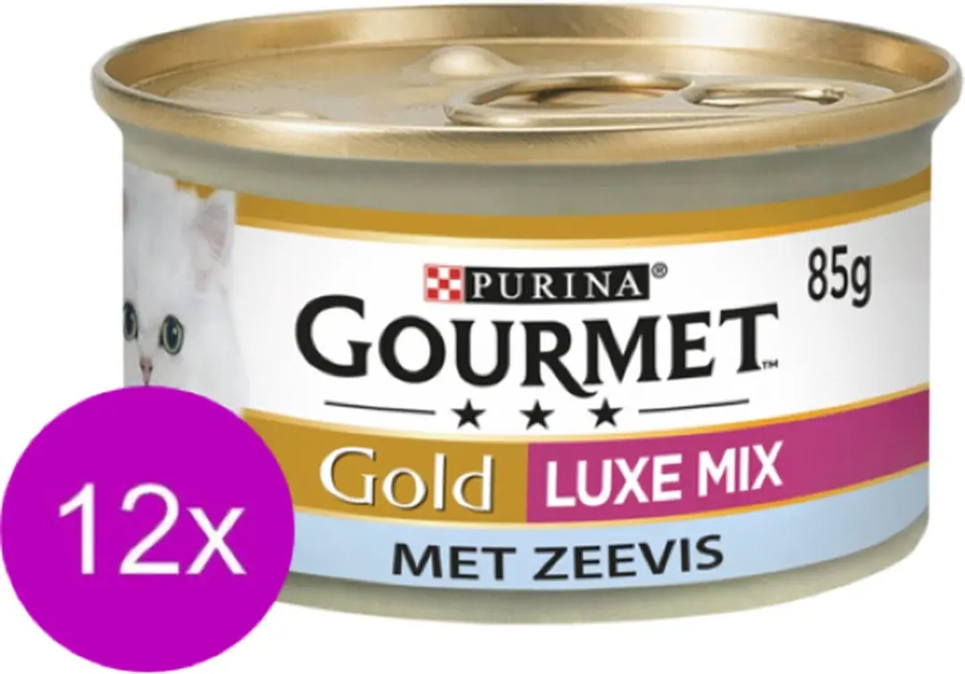 Gourmet Gold Luxe Mix Zeevis Kattenvoer 85g